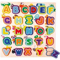 BINO Houten alfabet puzzel met dieren | houten puzzel | alfabet
